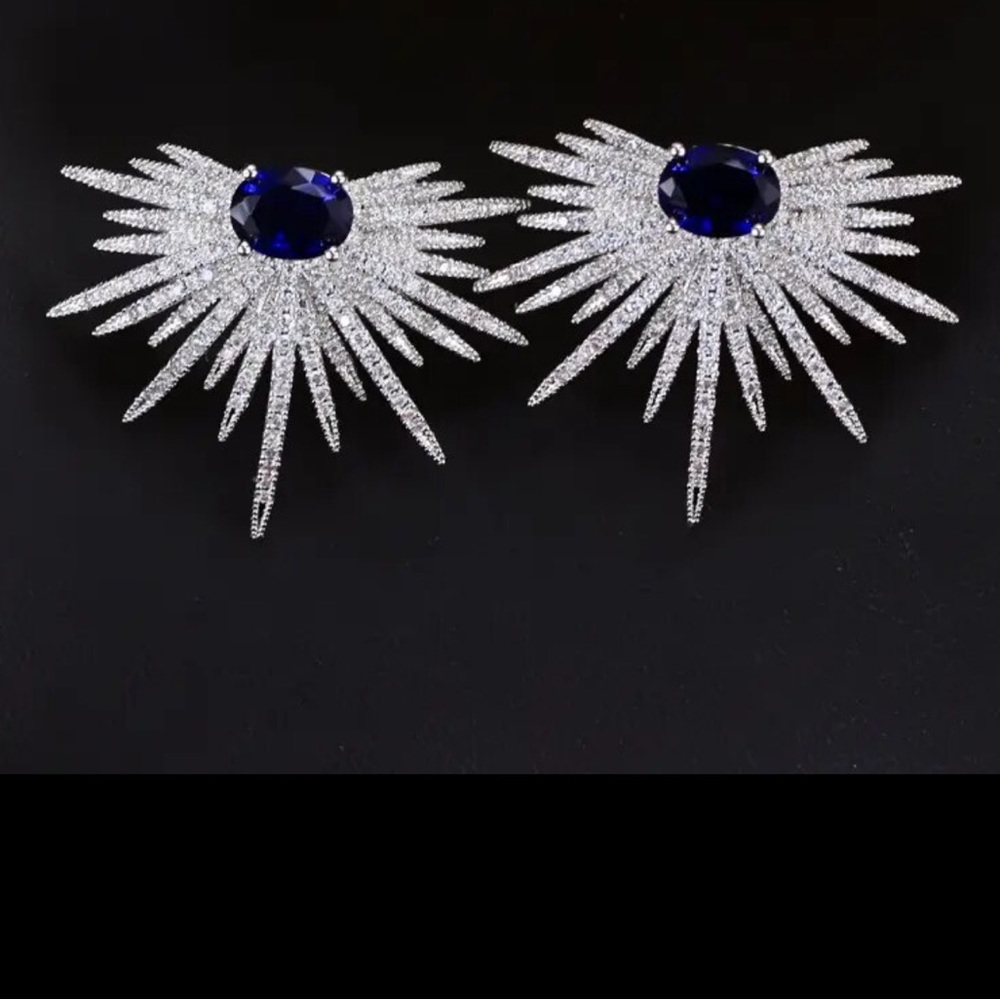 The Kamaly Starburst Zircon Earrings - Picture 4 of 7